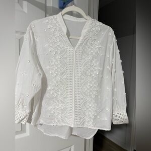 Kookai Elegant White Embroidered Women's Top